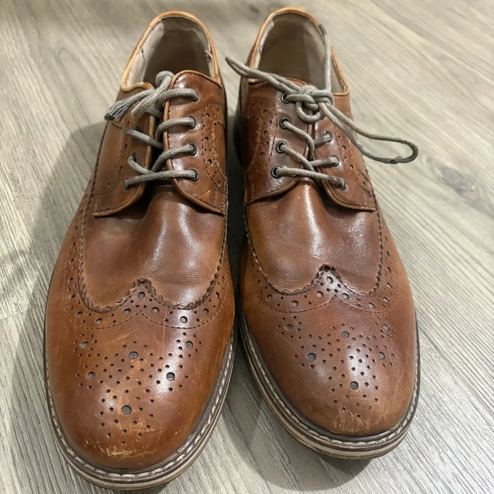 Men's Wingtip Brown Oxford Leather Dress Shoes Call it‎ Spring Sz 11 Classic